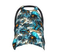 Hawaii Blue Beach Print Baby Car Seat Covers, Breathable Nursing Cover Breastfeeding Cover, Stroller Covers, Multi-use Infant Carseat Canopy, Baby Boys Girls Newborn Essentials