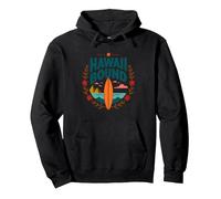 Hawaii Bound: Tropical Surf Adventure Pullover Hoodie, Adult Unisex, Black, M