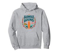 Hawaii Bound: Tropical Surf Adventure Pullover Hoodie, Adult Unisex, Heather Grey, M