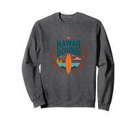 Hawaii Bound: Tropical Surf Adventure Sweatshirt, Adult Unisex, Dark Heather Grey, M