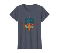 Hawaii Bound: Tropical Surf Adventure T-Shirt, Women, Heather Blue, L