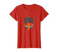 Hawaii Bound: Tropical Surf Adventure T-Shirt, Women, Red, M