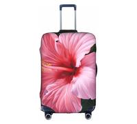 Hawaii Decorative Luggage Cover with Hidden Zipper, Anti Scratch Dustproof Pink Floral, white, M