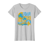 Hawaii Five-O 5 0 Surfer T-Shirt, Women, Silver Grey, 3X-Large
