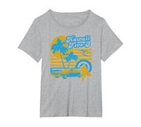 Hawaii Five-O 5 0 Surfer T-Shirt, Women's Plus, Heather Grey, 1X