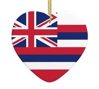 Hawaii Flag A 2.9-inch Ceramic Christmas Ornament with a Printed Heart is Perfect for windowsills fireplaces and Living Rooms