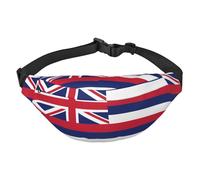 Hawaii Flag Boys Crossbody Waist Bag, Large Travel Fashion Waist Bag for Sports, Running, Cycling, Traveling, Fishing