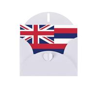 Hawaii Flag Print Birthday Blank Note Card with White Envelopes 4x6in