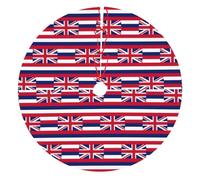 Hawaii Flag Print Christmas Tree Skirt, Winter Xmas Tree Mat Decorations For Home Party Holiday Decorations