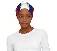 Hawaii Flag Print Elastic Lady Headscarf Hat Breathable Head Wrap Beach Vacation Outdoor Activities