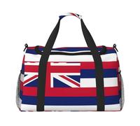 Hawaii Flag Print Everyday Use Travel Duffle Bag Large Capacity Travel Bag Stylish Functional Bag, Black, One Size