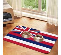 Hawaii Flag Printing Pet Absorbent Tablecloth, Special Pad For Pet Bowls, Rollable For Storage, Ideal For Pet Bowls