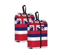 Hawaii Flag Water Resistant Travel Shoe Bag with Handle for Suitcase Sneakers Boots Gym 2PCS