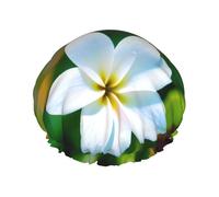 Hawaii Flower 1 Print Double Layer Waterproof Shower Cap Women Men Reusable Bath Hair Caps Elastic Band