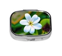 Hawaii Flower 1 Print Pill Case Portable Square Pill Box with 2 Compartments,for Purse Pill Box Travel Bag