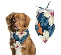 Hawaii Flower Dog Bandana Triangle Dog Scarf Washable Polyester Dog Bibs Cute Pet Bandana for Medium Large Dogs Puppy and Cats