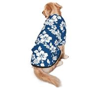 Hawaii Flower Dog Hoodie for Medium Large Dogs, Warm Soft Pet Sweatshirt, Easy to Wear Jumper Clothes