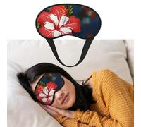 Hawaii Flower Eye Mask for Sleeping Soft Satin Sleep Shade Cover Blindfold with Elastic Strap Travel Nap Blackout Eye Shade Cover for Women Men