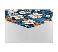Hawaii Flower File Folder with Snap&6 Pockets Reusable File Organizer Portable Document Paper Bill Receipt Organizer Plastic Envelopes for Office College Letter Size