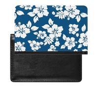 Hawaii Flower Passport Cover Family Printed Leather Passport Holder Minimalist Front Pocket Slim Travel Wallet Cover Case Lightweight Credit Card Holder for Women Men
