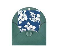 Hawaii Flower Print Adorable Blank Cards& Envelopes,Unique Designs Perfect for Festivals, Invitations