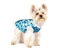 Hawaii Flower Printed,Cotton Sleeveless Pet T-Shirt Soft Stretchy Puppy Breathable Vest,M