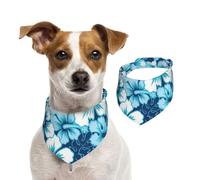 Hawaii Flower Printed,Dog Bandanas Cotton Pet Scarf Adjustable Bibs for Pet,L
