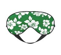 Hawaii Flower Printing All-Occasion Sleep Eye Mask with Double Sides Adjustable Strap Perfect for Shifts & Travel