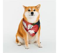 Hawaii Flower Red Dog Bandanas Large Adjustable Dog Scarf Triangle Bibs Double Reversible Kerchief Scarf Washable Daily Handkerchief for Medium Large Dog Puppy Cat Gift
