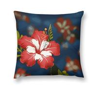 Hawaii Flower Soft Plush Throw Pillow Cover Modern Decorative Pillow Case Farmhouse Cushion Cover with Hidden Zipper for Couch Sofa Bed Outdoor Home Decor 18 "x18