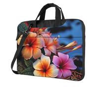 Hawaii Flowers Laptop Bag Shockproof Computer Carrying Case with Shoulder Strap Messenger Shoulder Bag Briefcase 14 inch
