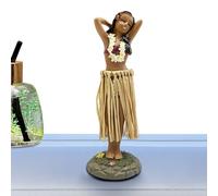 Hawaii Girl - 6.3 Inch Resin Dashboard Dancer Figure | Classic Hawaiian Car Ornament And Mini Dashboard Doll | Tropical Vacation Souvenir And Island Style Vehicle Decor