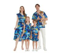 Hawaii Hangover Family Matching Hawaiian Clothes, Sunset Blue
