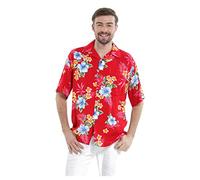Hawaii Hangover Men's Hawaiian Shirt Aloha Shirt M Hibiscus Red