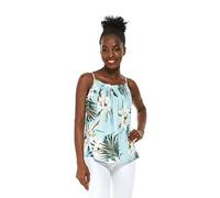 Hawaii Hangover Women's Hawaiian Spaghetti Strap Top in Wispy Cereus, Wispy Cereus Light Blue, Large