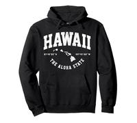 Hawaii Hawaiian Islands Coordinates State Map Souvenir Gift Pullover Hoodie