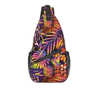 Hawaii Hawaiian Sling Bag Crossbody Backpack for Men Women, Durable Adjustable Sport Travel Hiking Cycling Walking Daypack