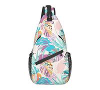 Hawaii Hawaiian Sling Bag Crossbody Backpack for Men Women, Durable Adjustable Sport Travel Hiking Cycling Walking Daypack