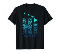 Hawaii HI Hawaiian Islands Map Surf Surfer Hilo Maui Value Graphic T-Shirt, Men, Black, XL