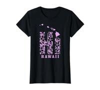 Hawaii HI Hawaiian Islands Map Surf Surfer Hilo Maui Value Graphic T-Shirt, Women, Black, S