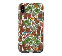 Hawaii Hibiscus Flower Palm Tree Ukulele Tiki Hawaiian Case for iPhone XS Max