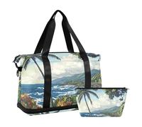 Hawaii Highway Street Sign Workout Bag Sports Duffel Bags with Toiletry Bag for Business Trips Multifunctional, Hawaii highway street sign, One Size