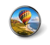 Hawaii Hot Air Balloon Button Pin Round Metal Lapel Pins Badges Classic Cute Brooche Pin Personalized Pinback Button Badges Novelty Funny Enamel Pins for Backpacks Jackets Bags