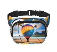 Hawaii Hot Air Balloon Square Double-Layer Waist Bag for Outdoor Activities Such as Sports, Travel, Hiking, Cycling