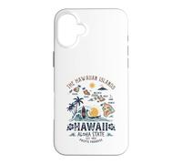 Hawaii Island Chain Vacation Travel Tourist Souvenir Map Case for iPhone 16 Plus