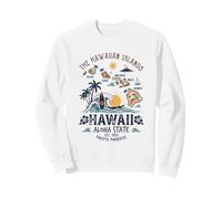 Hawaii Island Chain Vacation Travel Tourist Souvenir Map Sweatshirt