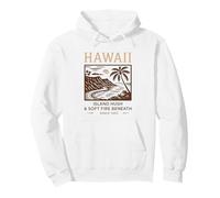 Hawaii Island Hush & Soft Fire Beneath Vintage Art Pullover Hoodie