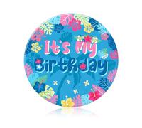 Hawaii It's My Birthday Pin, 2.3in Summer Happy Birthday Button Badge Ocean Palm Leaf Style for Boys Girls Women Men Party Decorations Supplies