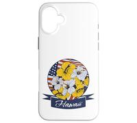 Hawaii Local Hawaiian Hibiscus Patriotic USA Flag Floral Art Case for iPhone 16 Plus
