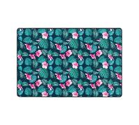 Hawaii Pink Flower Door Mats Indoor Outdoor Perfect Dust Grabbing Doormats Kitchen Entrance Front Door